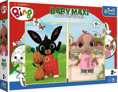Puzzle fëmijësh Trefl Baby Maxi Bing, 2x10 pjesë, dyanshëm, shumëngjyrësh
