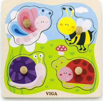 Puzzle Insekte Viga Toys, shumëngjyrëshe