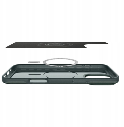 Kuti mbrojtëse Spigen Thin Fit MagSafe për iPhone 17 Pro, slim, me MagSafe, jeshile Abyss