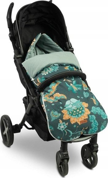 Qese gjumi për karrocë Sensillo Paradise Emerald, velvet i hollë, për karroca trolley, jeshile me figura