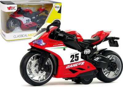 Lodër motor sportiv Leantoys, 1:12, me tërheqje pull back, i kuq