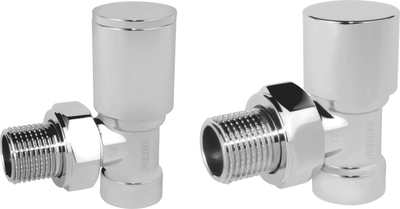 Set valvula dekorative për radiator Ferro ZGB31CR, 1/2", këndore, krom
