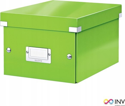 Kuti ruajtëse Leitz WOW Click &amp; Store Small, për letra A5, me mbajtës etikete