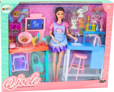 Set lodër veterinerie Lean Toys Doll, kukull 40 cm, me aksesore