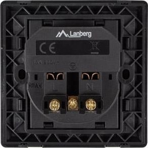 Prizë muri Lanberg, 230V, 1x AC + 2x USB 2.1A, e zezë