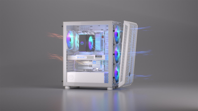 Korpi për PC EY2A018 Arx 500, ATX, ARGB, i bardhë