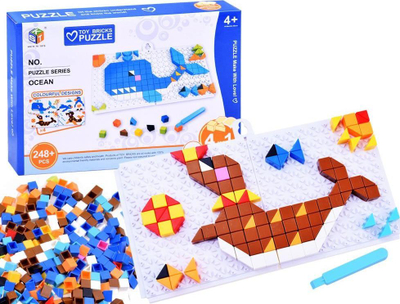 Lojë mozaiku ZA2667, puzzle edukative, blloqe plastike ngjyrash