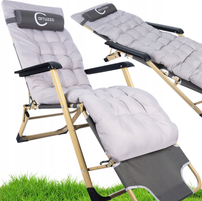 Стол zero gravity Carruzzo Outdoor, склоплив, со перница, сив
