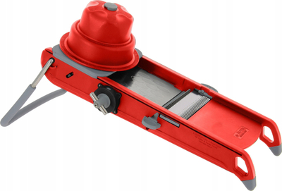 Prerëse mandoline De Buyer Swing Plus, deri 10 mm, inoks, e kuqe