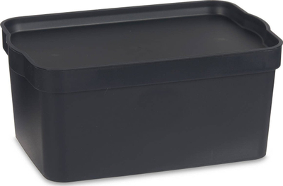 Kuti plastike ruajtje me kapak, 7.5L, 21 x 14.2 x 32 cm, antracit