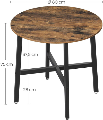 Tavolinë rrethore KDT080B01, 88 cm, 75 cm, e bardhë