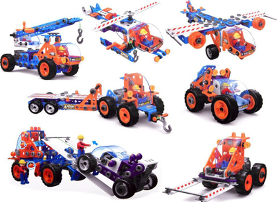 Set ndërtimi Jiasmile Electric Toy Cars, 244 pjesë, 7 në 1, shumëngjyrësh
