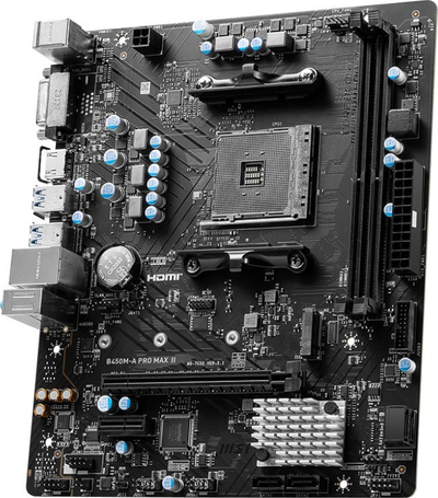 Pllakë amë MSI B450M A PRO MAX II, micro ATX, Turbo M.2, ngjyrë e zezë