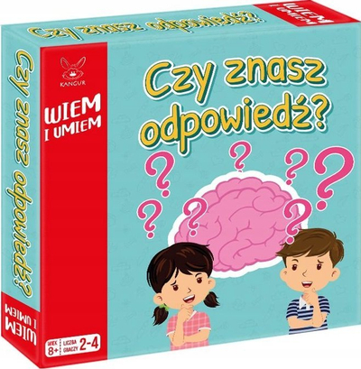 Lojë tavoline Kangur Wiem I Umiem, lojë pyetjesh edukative, mosha 8+, shumëngjyrëshe