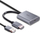 Adapter video Lindy HDMI në USB C, 4K 60Hz, me furnizim USB, ngjyrë gri