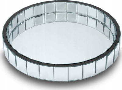 Декоративна стаклена табла Tray Organizer Decorative Glass Box, метал, црни акценти