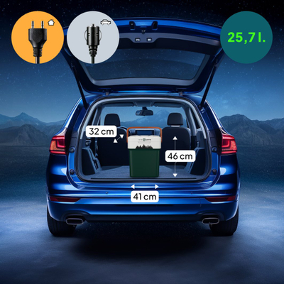 Frigorifer turistik Peme Essential 32 Pine Forest, 25.7L, funksion ftohje dhe ngrohje, jeshile e bardhë