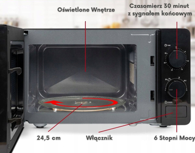Furrë me mikrovalë Bomann MW 6014 CB, 20L, 700W, e zezë