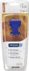 Adaptor video Vivanco 45452, DVI I në VGA, plastik, blu