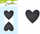 Kapëse druri dekorative MFP Heart, set 2 copë, 70x70mm, të zeza me kornizë të bardhë