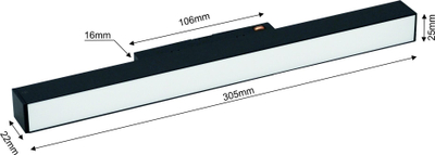 Llambë muri edhe tavani ModoLed MLP1047M, LED 12W 1080lm, IP20, e zezë