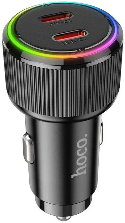 Karikues veture HOCO NZ14B, 2x USB-C, PD 30W QC, me dritë atmosferike