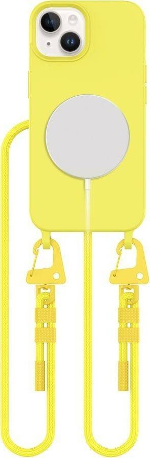 Kapak telefoni Tech-Protect Magnecklace për iPhone 15, MagSafe, Canary Yellow