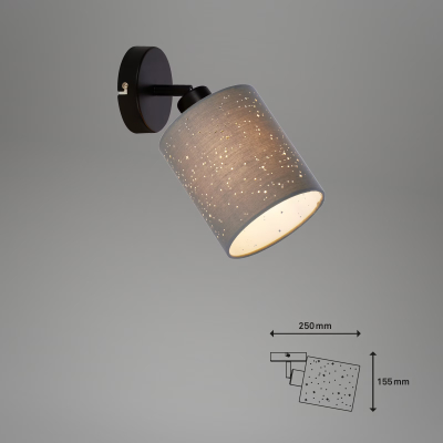 Spotlight Briloner  13 cm, 1x E27, 25W, gri