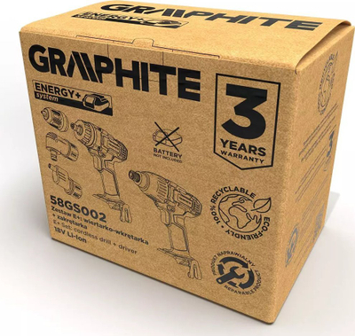 Set veglash elektrike Graphite 58GS002, 2 copë, 18V Li Ion