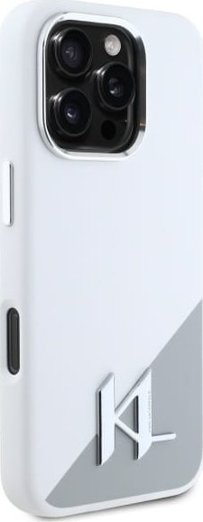 Kapak telefoni Karl Lagerfeld Silicone Initial Logo për iPhone 16 Pro Max 6.9", MagSafe, i bardhë