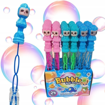 Set flluska sapuni Big Toys Bubble Toy Series, 24 copë, dorezë kukull, shumëngjyrëshe