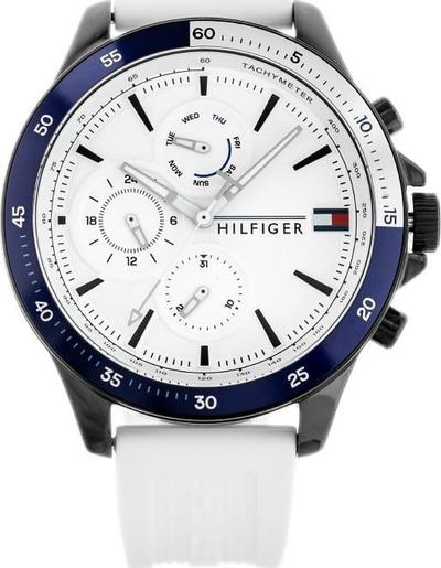Orë dore Tommy Hilfiger 1791723, kronograf, 46mm, e bardhë