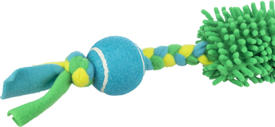 Lodër për qen Trixie Elastic Cord, me top tenisi, set 2 copë, shumëngjyrëshe