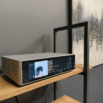 Streamer audio Matrix Audio TS-1, DAC i balancuar, amplifikator kufjesh, argjendtë