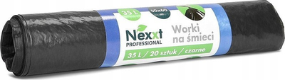 Qese plehrash Nexxt 35L LDPE, set 20 copë, të zeza