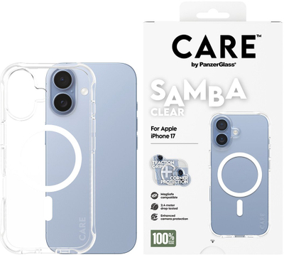 Mbulesë telefoni PanzerGlass Samba Case për iPhone 17, fund transparent, transparente