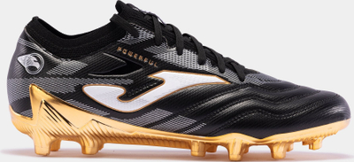 Këpucë futbolli për kalamaj Joma Powerful Cup 2401 FG, për fushë të fortë, të zeza me ari