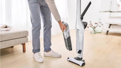 Fshesë me bateri Bosch BBH3ALL28, 2 në 1, AllFloor PowerBrush me LED, gri