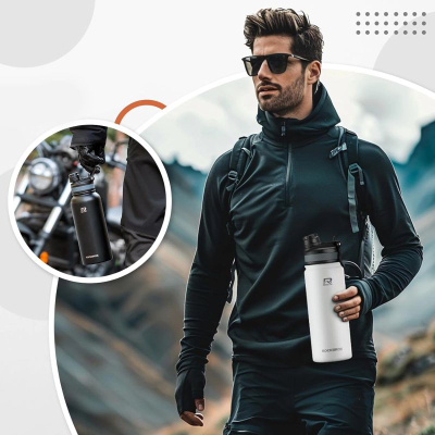 Shishe termike çiklizmi Rockbros, 530 ml, çelik inox, e bardhë