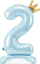 Balon dekorativ PartyDeco numri 2, 84cm, blu e çelët