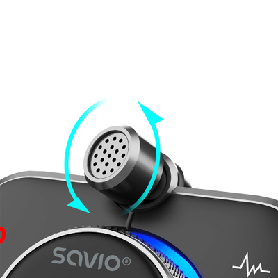 Transmetues FM për veturë Savio TR-14, Bluetooth 5.0, dy dalje të shpejta karikimi, i zi