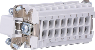 Insert lidhës mashkullor Emas, 16 pin, 16A, gri