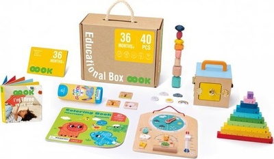 Kuti edukative Tooky Toy Educational Box, 6 në 1, 40 copë, shumëngjyrëshe