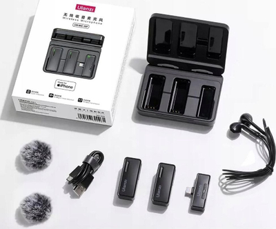 Mikrofon pa tel Ulanzi UW-MIC, 2.4GHz, me Lightning për iPhone, i zi