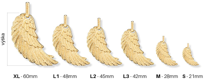 Varëse Gilded Silver Angel Wing ERW-G, argjend 925