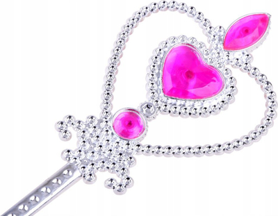 Set princeshë Fairytale ZA3967, kurorë dhe skeptër, aksesorë flokësh, rozë
