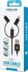 Kabllo USB Forever T_01626, USB A në Lightning 1 m, 3 në 1, e zezë