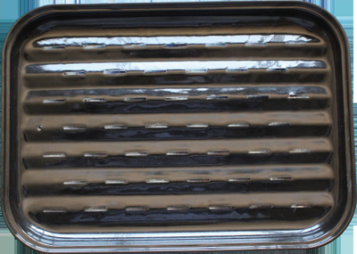 Tabaka çeliku për skarë “Non-Stick Reusable Grilling Tray”, e ripërdorshme, me sipërfaqe jo ngjitëse, metalike
