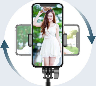 Shkop për selfie me llambë Alogy Universal, të zeza