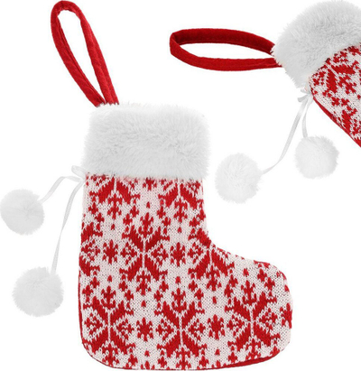 Çorape varëse zbukuruese Saska Christmas, 16x19cm, e bardhë